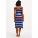 SUGARHILL BRIGHTON Vestidos Vestido Sugarhill Gilly MIDI Navy Malibu Stripe