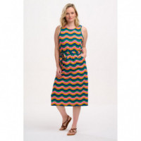 SUGARHILL BRIGHTON Vestidos Vestido Sugarhill Rory MIDI Multi Rainbow Waves
