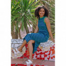 SUGARHILL BRIGHTON Vestidos Vestido Sugarhill Britanny MIDI Blue Green Stripes