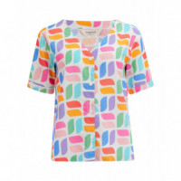 SUGARHILL BRIGHTON Blusas y Camisas Camisa Sugarhill Hatty Off-white Curved Geometric