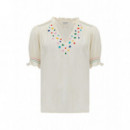 SUGARHILL BRIGHTON Blusas y Camisas Blusa Sugarhill Haydee Off White Rainbow Stars