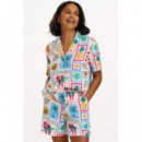 SUGARHILL BRIGHTON Pantalones Shorts Sugarhill Patty Off-white Jungle Tile