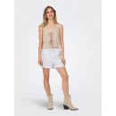 Pantalón Corto de Lino Onlcaro con Bordados de ONLY