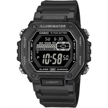 CASIO Coleccion MWD-110HB-1BVEF Reloj Digital,correa Metalica Negra,cronometro Alarmas, Resistente