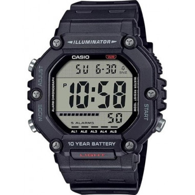 CASIO Coleccion AE-1600H-1AVEF Reloj Digital,correa Resina NEGRA,CRONOMETRO,5 Alarmas,resist Agua