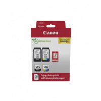 CANON Pack de 2 Tintas 545 Negra+ 546 Color + 50 Hojas 4X6"