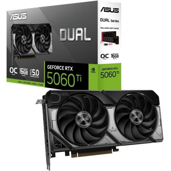 Tarjeta Gráfica ASUS Dual Geforce Rtx 5060 Ti Oc Edition 16GB GDDR7 Reflex 2 Rtx Ai DLSS4