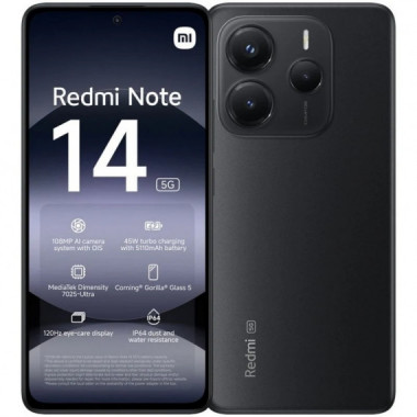 Smartphone XIAOMI Redmi Note 14 6.67" 6GB/128GB/108MP/NFC/5G Black