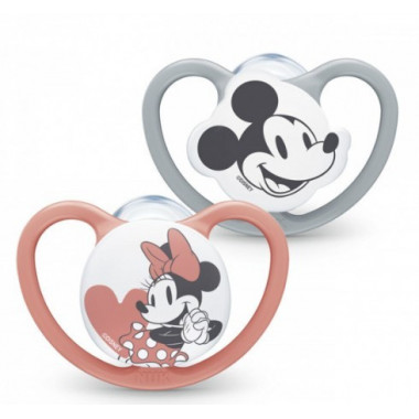 Nuk Space Mickey Chupete 0 - 6 Meses 2 Unid Rojo/blanco  MAPA SPONTEX IBERICA SAU