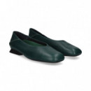 Costura Talon Bailarina Piel Verde  CAMPER