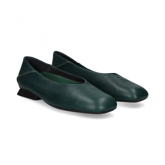 Costura Talon Bailarina Piel Verde  CAMPER