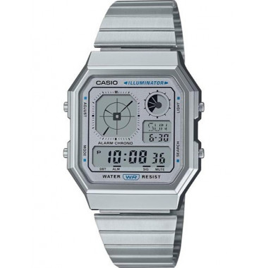 CASIO Coleccion A130WE-7AEF Reloj Digital Correa Acero Inox,cronometro,temporizador,alarma