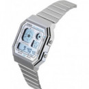 CASIO Coleccion A130WE-7AEF Reloj Digital Correa Acero Inox,cronometro,temporizador,alarma