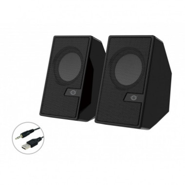 CONCEPTRONIC ALTAVOCES 2.0  6W NEGRO  JACK 3.5 Y BLUETOOTH ALIMENTACION USB