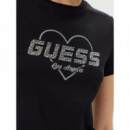 Camiseta con Logo en Strass Narciso de GUESS