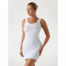 Vestido Mini sin Mangas Ceñido de GUESS