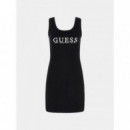 Vestido Mini sin Mangas Ceñido de GUESS