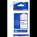 BROTHER Cinta Laminada Textil TZE-FA3 12MM Texto Azul sobre Fondo Blanco. Ancho: 12 Mm. Longitud: 3 M