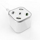 AISENS Cargador de Escritorio 48W Blanco 3XUSB-A + 1XUSB-C +  1XUSB QC3.0