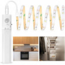 Tira Led Blanco Calido C/pila 2W con Sensor 30 Led/m 1 Metro Interior