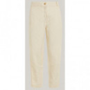 Pantalon Mujer TOMMY HILFIGER Cotton Linen Slim Straight Pant