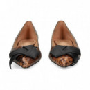 Bailarina Lazo Reptil Marron  LOVE MOSCHINO