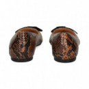 Bailarina Lazo Reptil Marron  LOVE MOSCHINO
