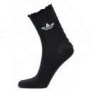 ADIDAS ORIGINALS - Ruffle Sock 2P - White/black - JD5623/WHITE/BLACK