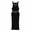 KARL LAGERFELD - Sleeveless Logo Knit Dress - 999 - A3W13039/999