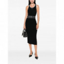 KARL LAGERFELD - Sleeveless Logo Knit Dress - 999 - A3W13039/999