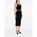 KARL LAGERFELD - Sleeveless Logo Knit Dress - 999 - A3W13039/999