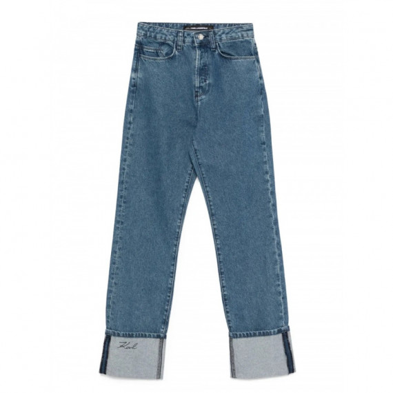 KARL LAGERFELD - Cuffed Straight Denim Pants - D31 - A3W10017/D31