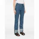KARL LAGERFELD - Cuffed Straight Denim Pants - D31 - A3W10017/D31