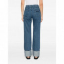 KARL LAGERFELD - Cuffed Straight Denim Pants - D31 - A3W10017/D31