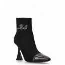 KARL LAGERFELD - Debut Ii Mix Knit Ankle Boot - K00 - KL32062/K00