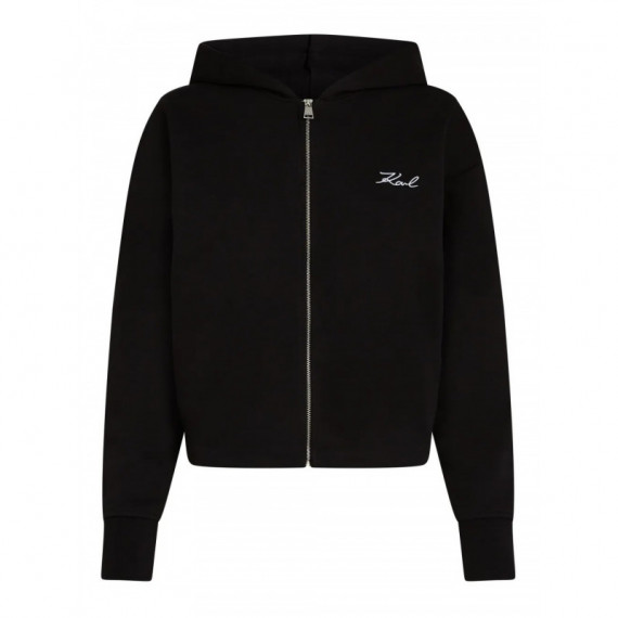 KARL LAGERFELD - Hem Signature Zip Up Hoodie - 999 - A3W20067/999