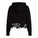 KARL LAGERFELD - Hem Signature Zip Up Hoodie - 999 - A3W20067/999