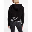 KARL LAGERFELD - Hem Signature Zip Up Hoodie - 999 - A3W20067/999