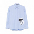 KARL LAGERFELD - Ikon Stripe Choupette Shirt - 1OK - A3W11029/1OK