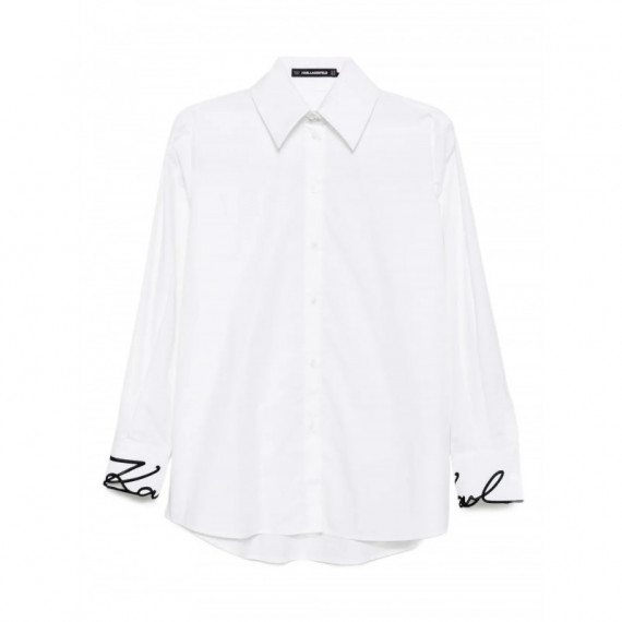 KARL LAGERFELD - Signature Cuff Poplin Shirt - 100 - A3W11023/100