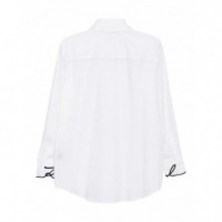 KARL LAGERFELD - Signature Cuff Poplin Shirt - 100 - A3W11023/100