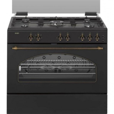 Svan SKGW5900RN Cocina Gas ancho 90 cm Rústico Negro