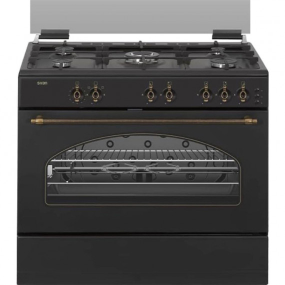 SVAN SKGW5900RN Cocina Gas Ancho 90 Cm Rústico Negro