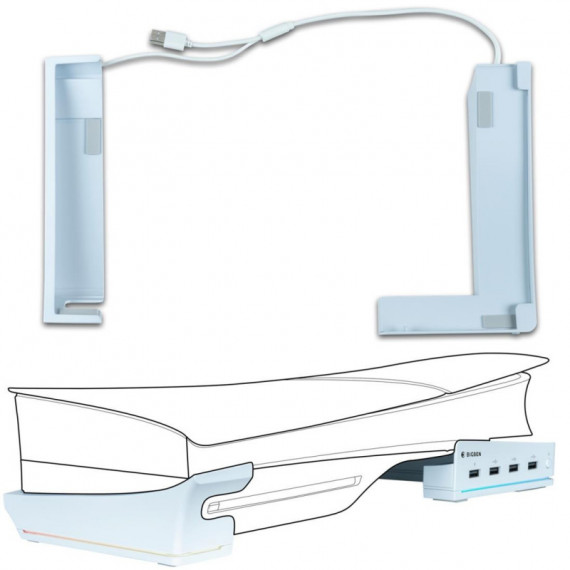 NACON Soporte Horizontal para Playstion 5 Slim con 2X USB y Led Rgb
