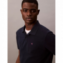 Polo CALVIN KLEIN Azul Marino Logo Bordado Rosa