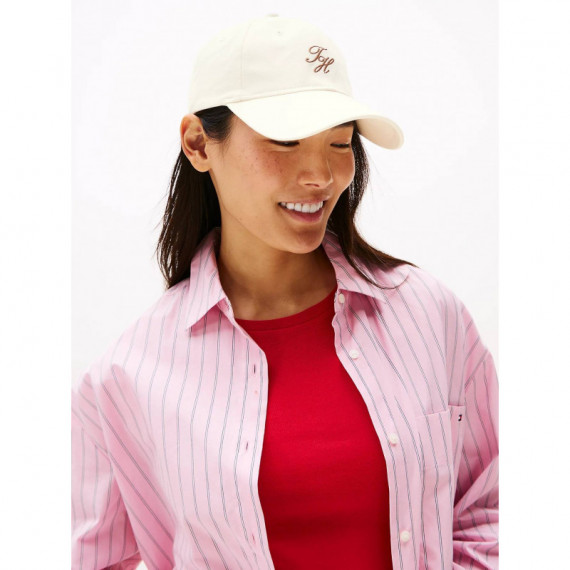Th Embroidered Cap Ivory Petal  TOMMY HILFIGER