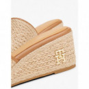 Th Rope Wedge Sandal Neutral  TOMMY HILFIGER