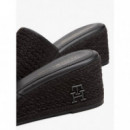 Th Rope Wedge Sandal Black  TOMMY HILFIGER