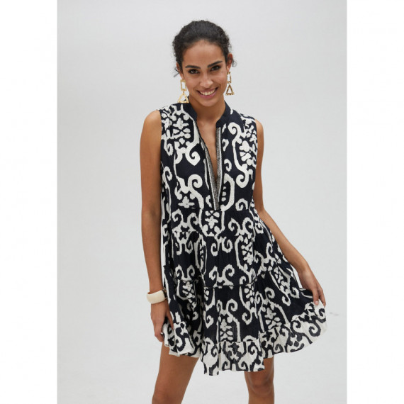 Vestidos Vestido LOLA CASADEMUNT Kurta Bicolor con Volantes