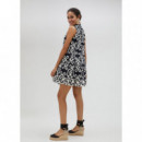 Vestidos Vestido LOLA CASADEMUNT Kurta Bicolor con Volantes